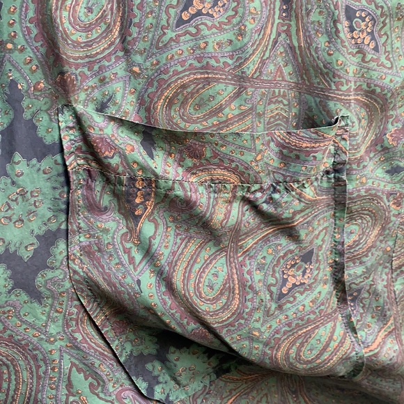 CHRISTIAN DIOR VINTAGE SILK PAISLY KIMONO ROBE - Picture 5 of 6